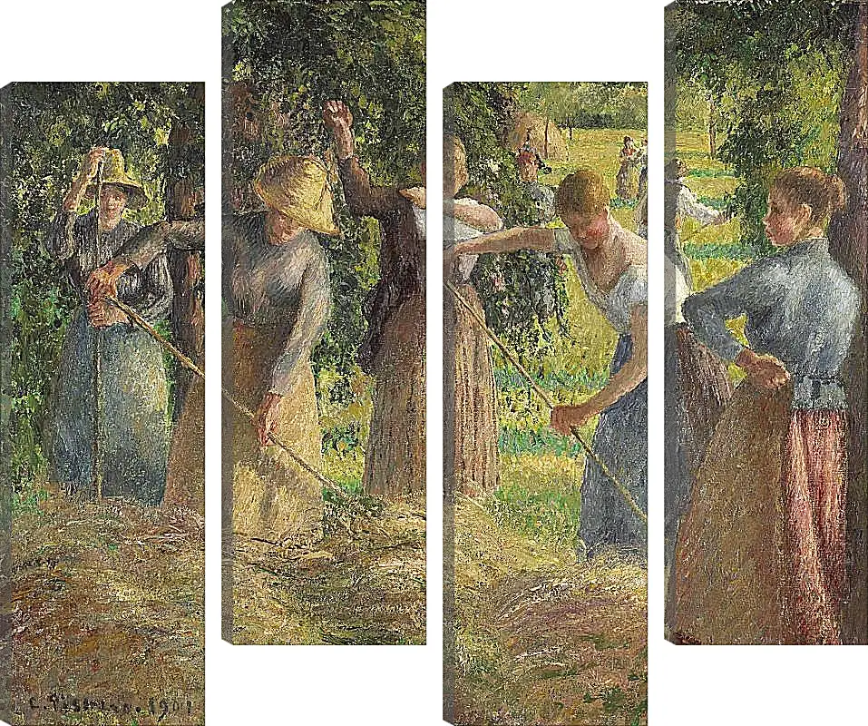 Модульная картина - Жатва в Эраньи. Камиль Писсарро
