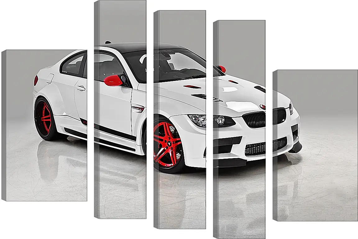 Модульная картина - BMW M3 (БМВ М3) белый