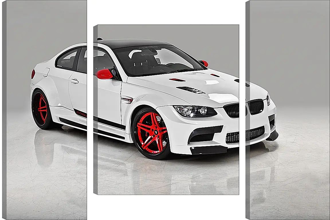 Модульная картина - BMW M3 (БМВ М3) белый