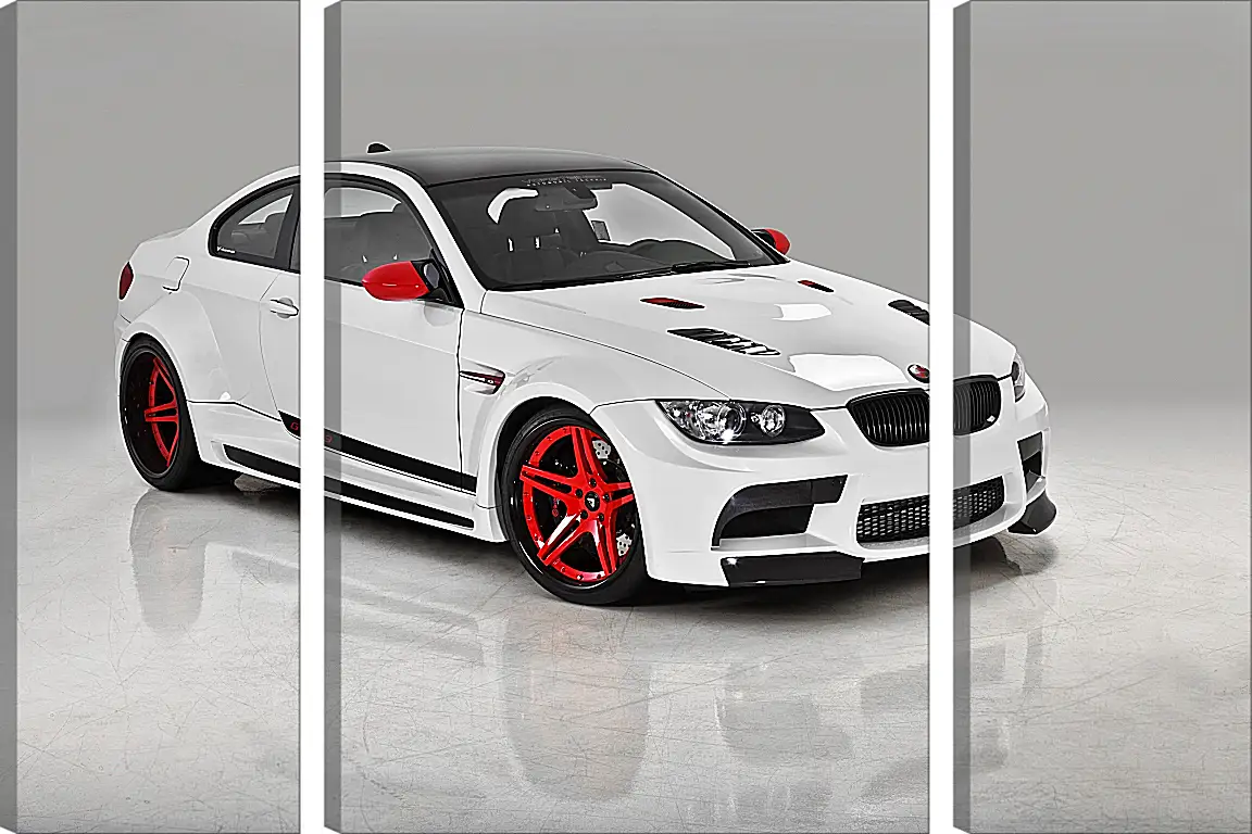 Модульная картина - BMW M3 (БМВ М3) белый