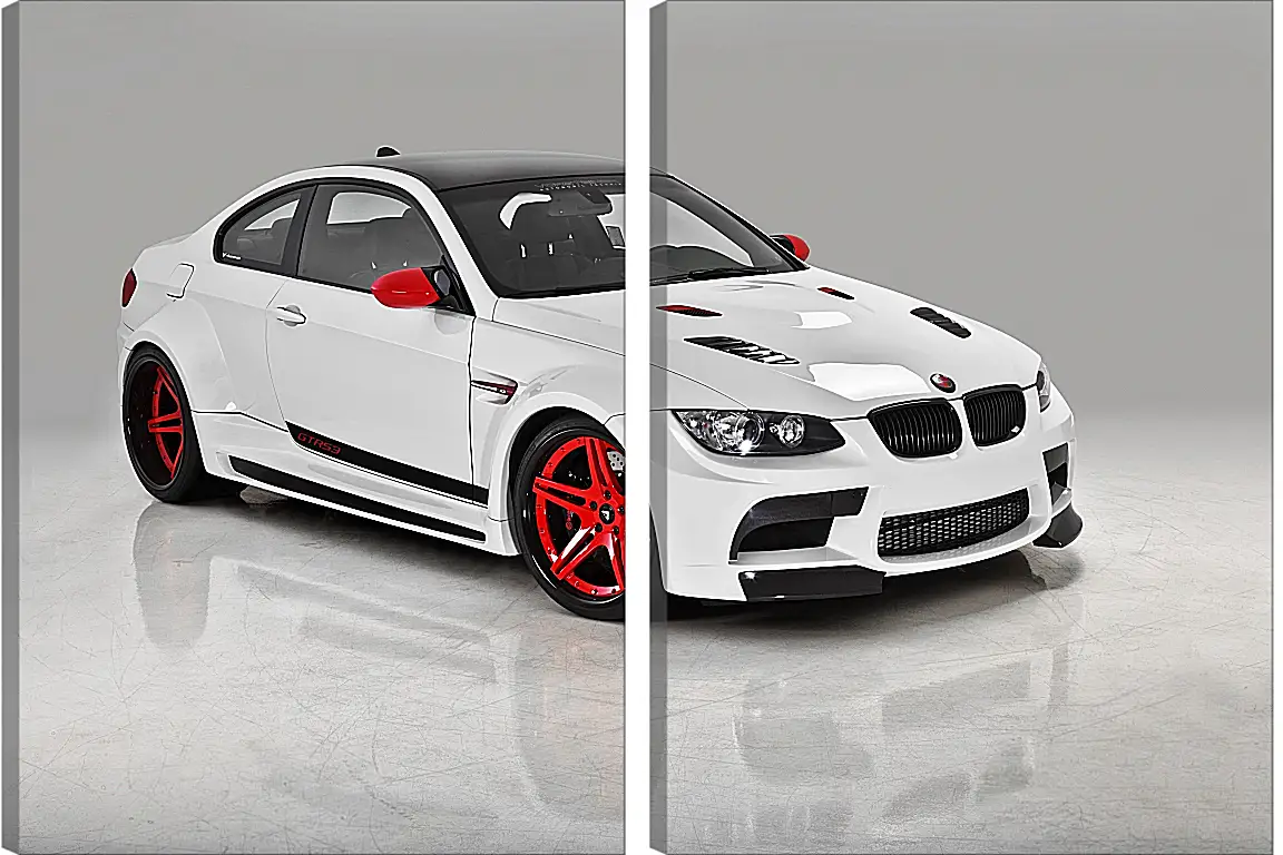 Модульная картина - BMW M3 (БМВ М3) белый