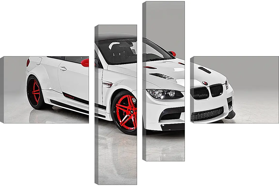 Модульная картина - BMW M3 (БМВ М3) белый