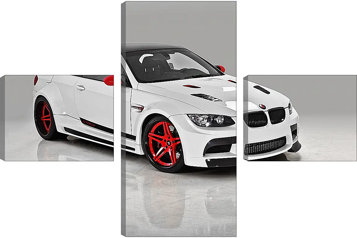 Модульная картина - BMW M3 (БМВ М3) белый