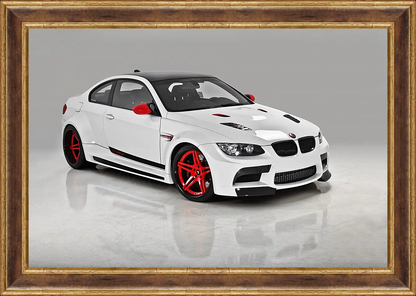 Картина в раме - BMW M3 (БМВ М3) белый