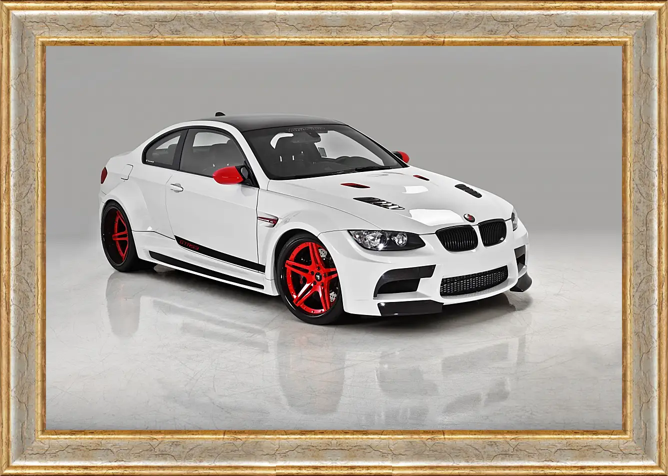 Картина в раме - BMW M3 (БМВ М3) белый