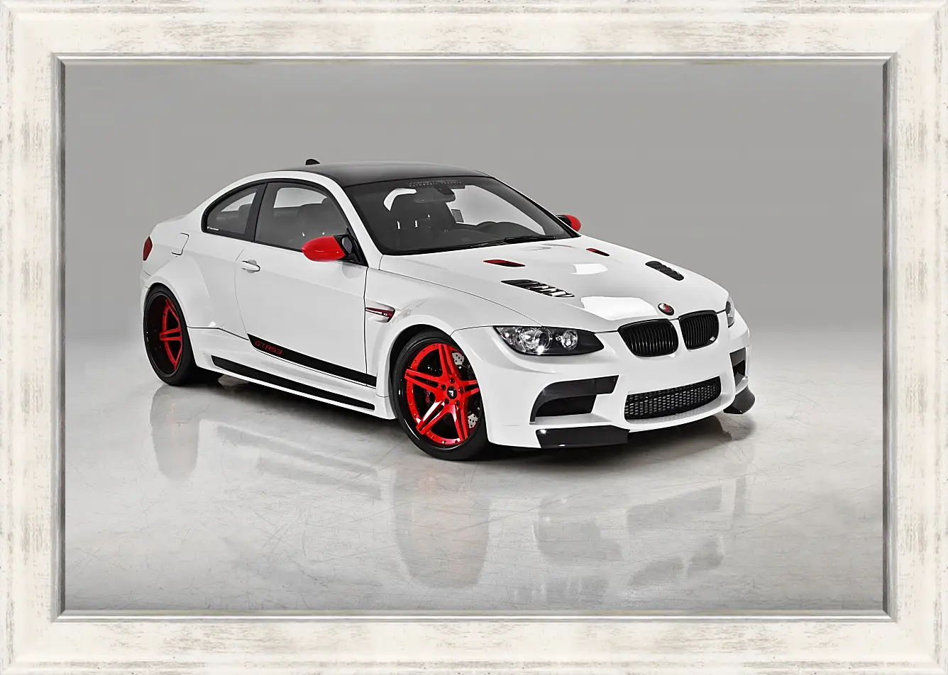 Картина в раме - BMW M3 (БМВ М3) белый