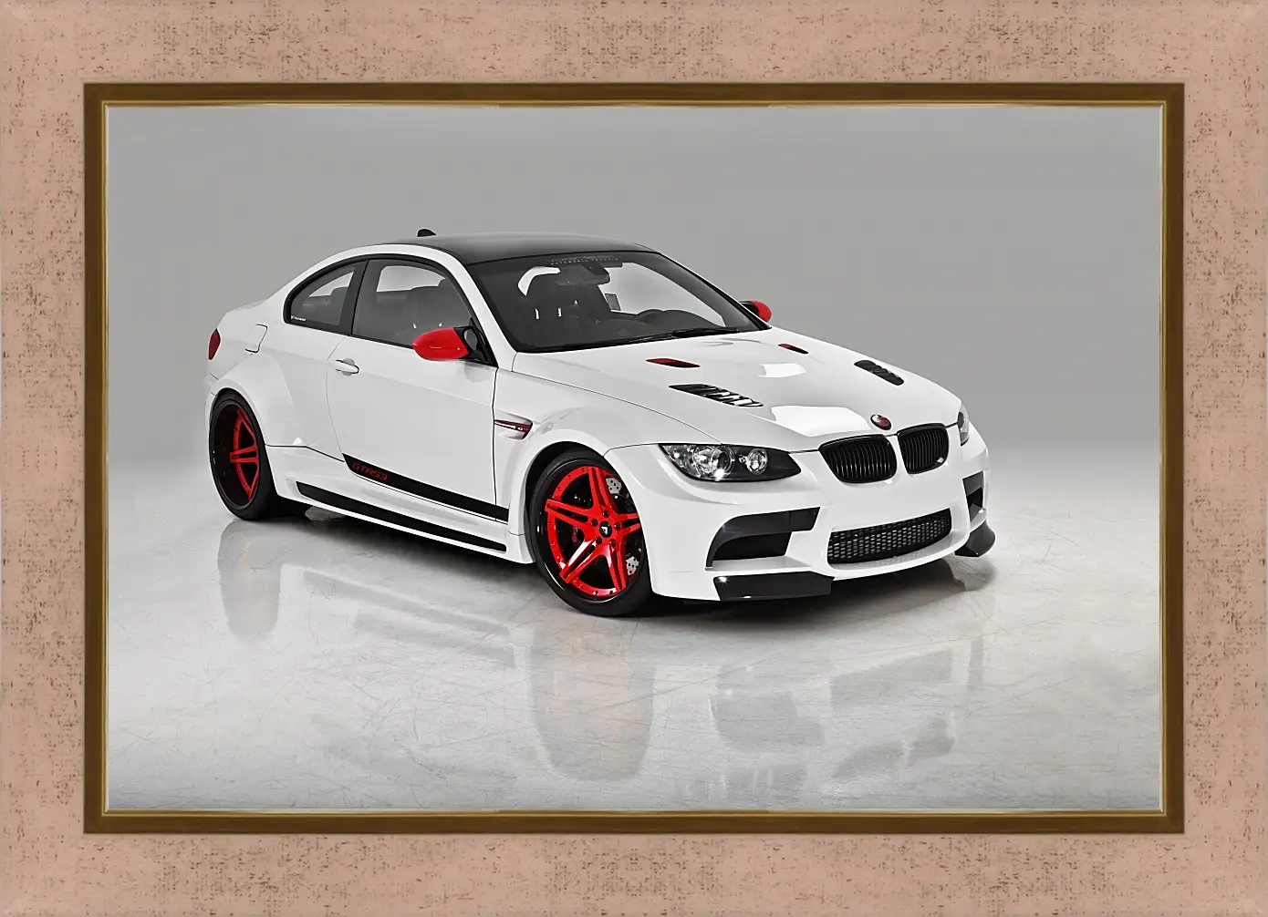 Картина в раме - BMW M3 (БМВ М3) белый