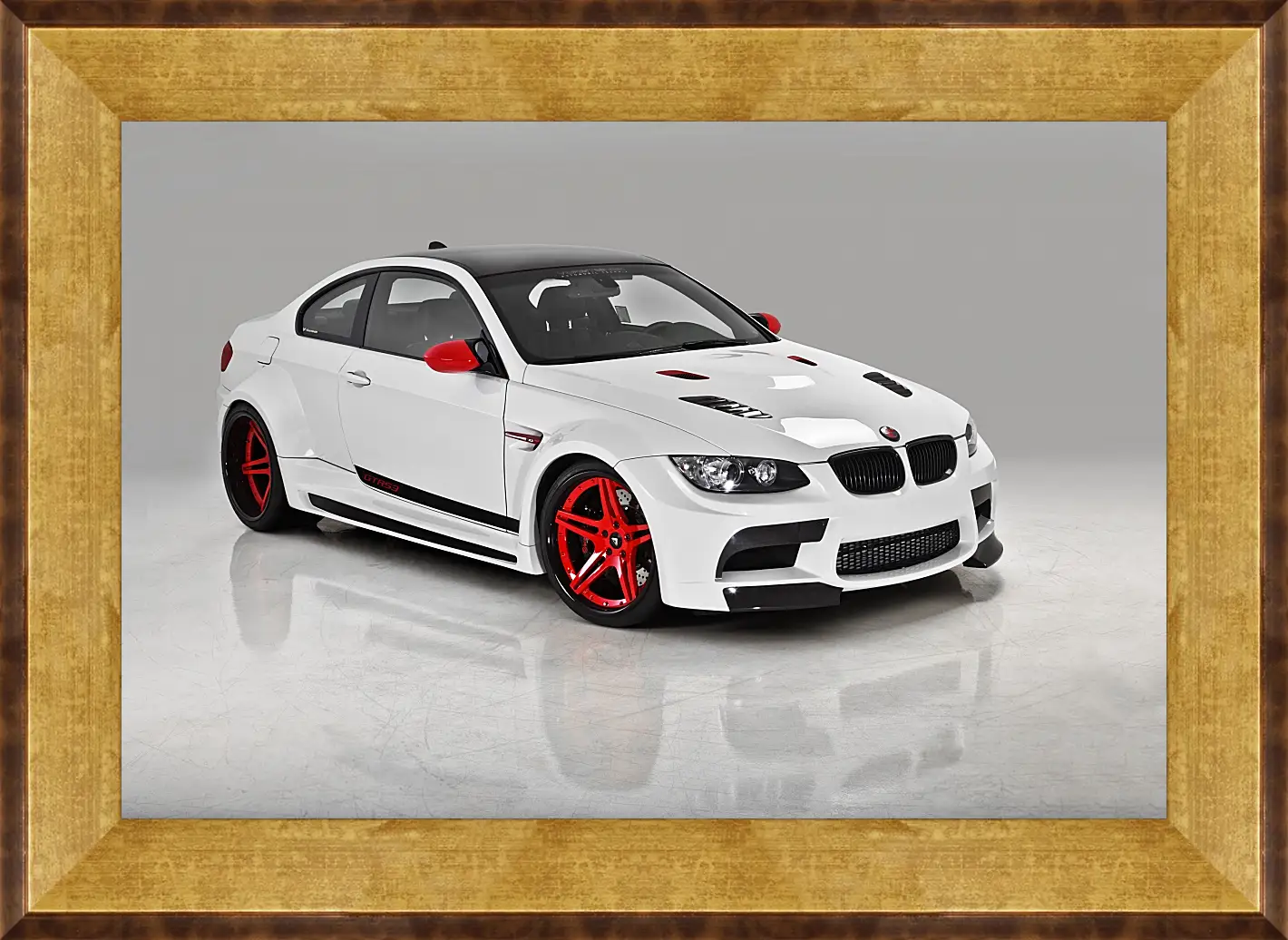 Картина в раме - BMW M3 (БМВ М3) белый