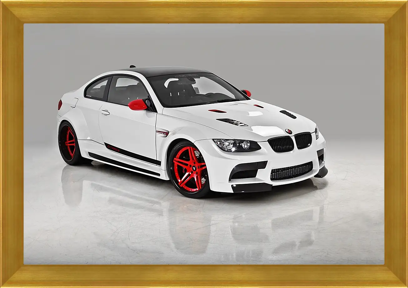 Картина в раме - BMW M3 (БМВ М3) белый