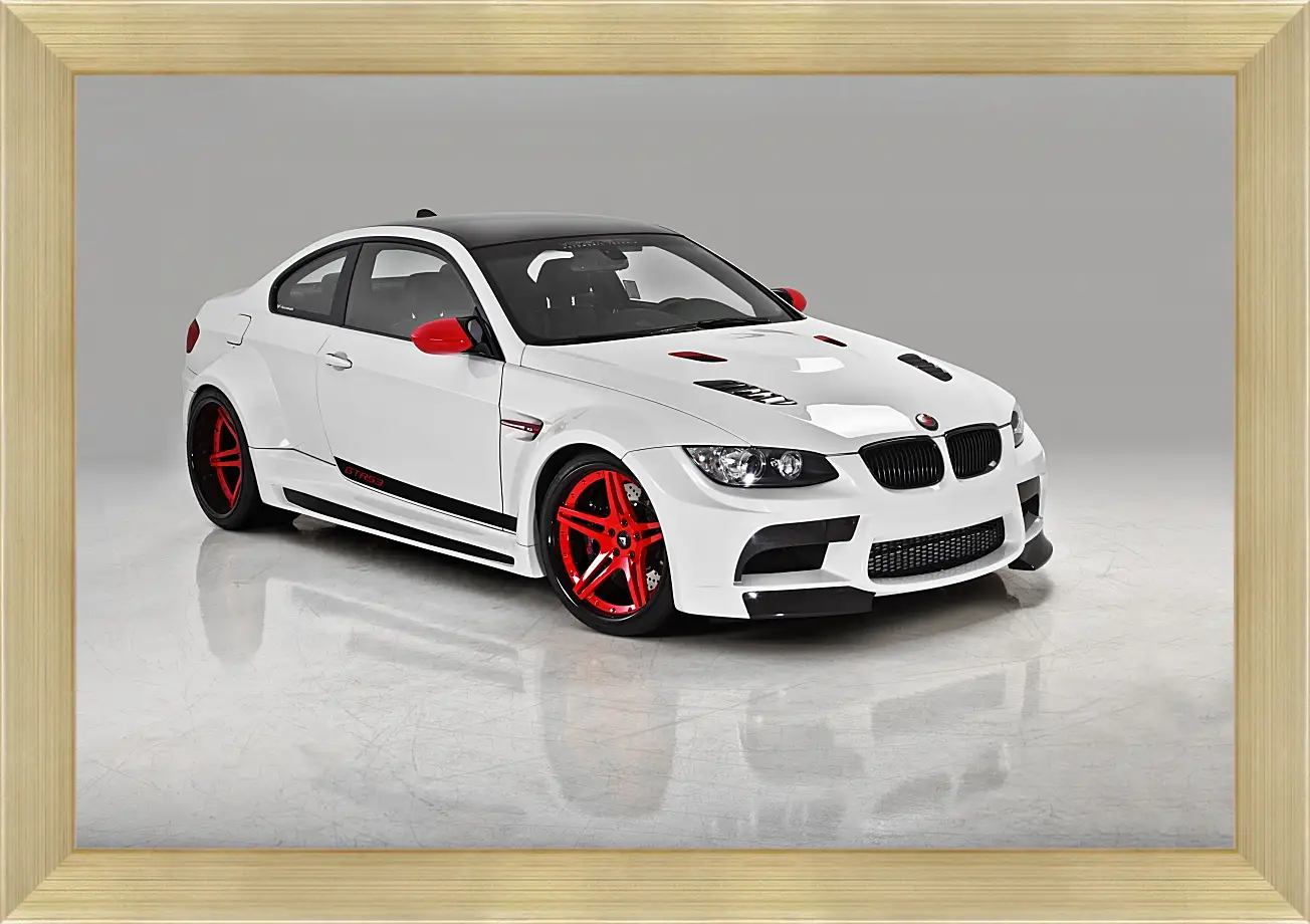 Картина в раме - BMW M3 (БМВ М3) белый