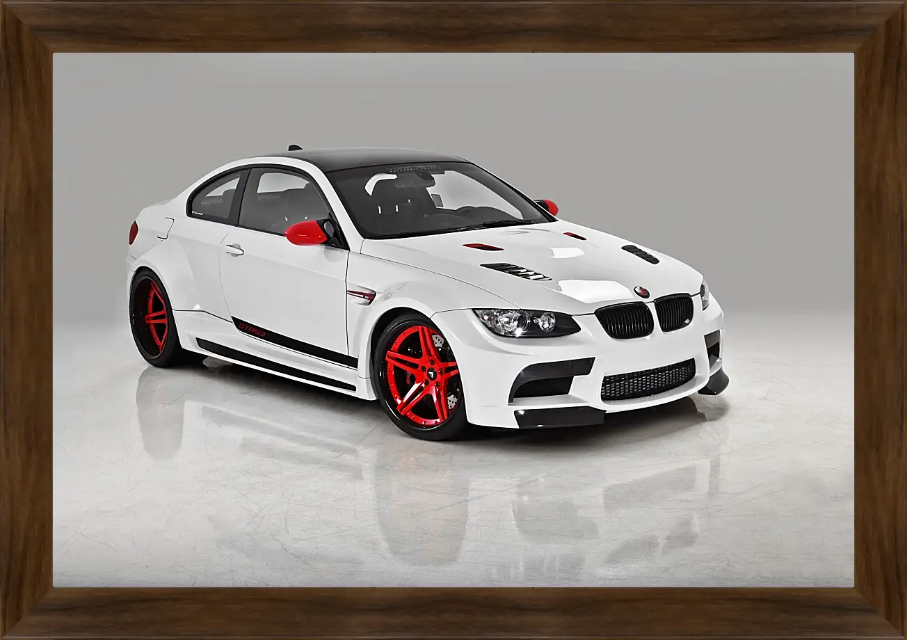 Картина в раме - BMW M3 (БМВ М3) белый