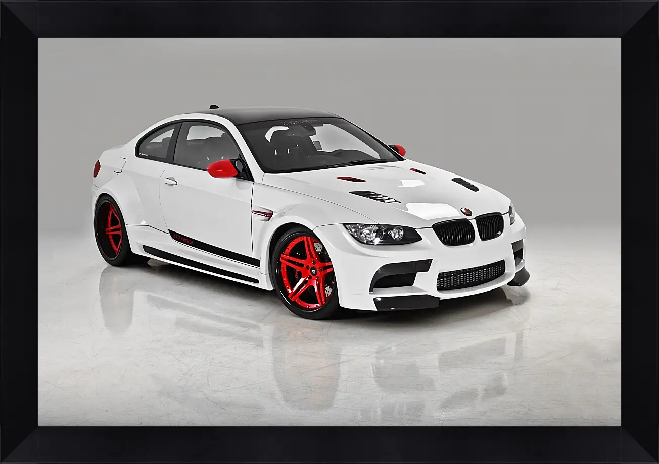 Картина в раме - BMW M3 (БМВ М3) белый