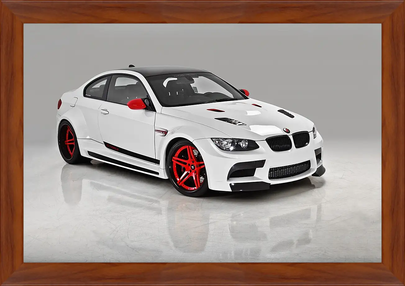 Картина в раме - BMW M3 (БМВ М3) белый