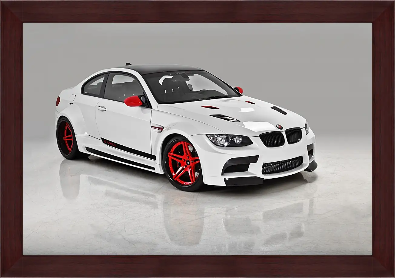 Картина в раме - BMW M3 (БМВ М3) белый