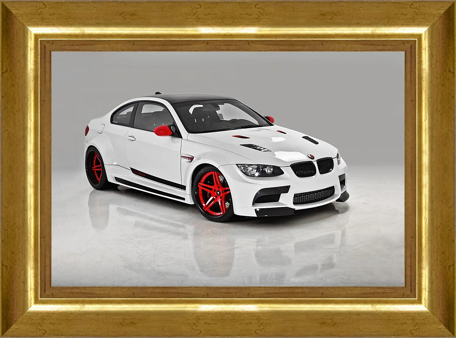 Картина в раме - BMW M3 (БМВ М3) белый