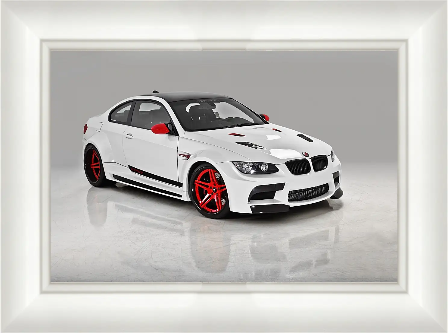 Картина в раме - BMW M3 (БМВ М3) белый