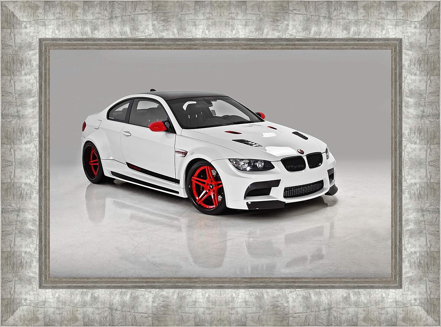 Картина в раме - BMW M3 (БМВ М3) белый