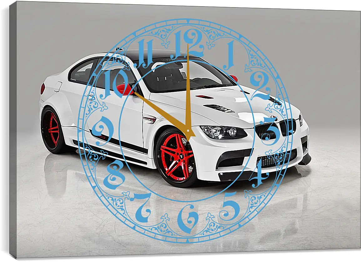 Часы картина - BMW M3 (БМВ М3) белый