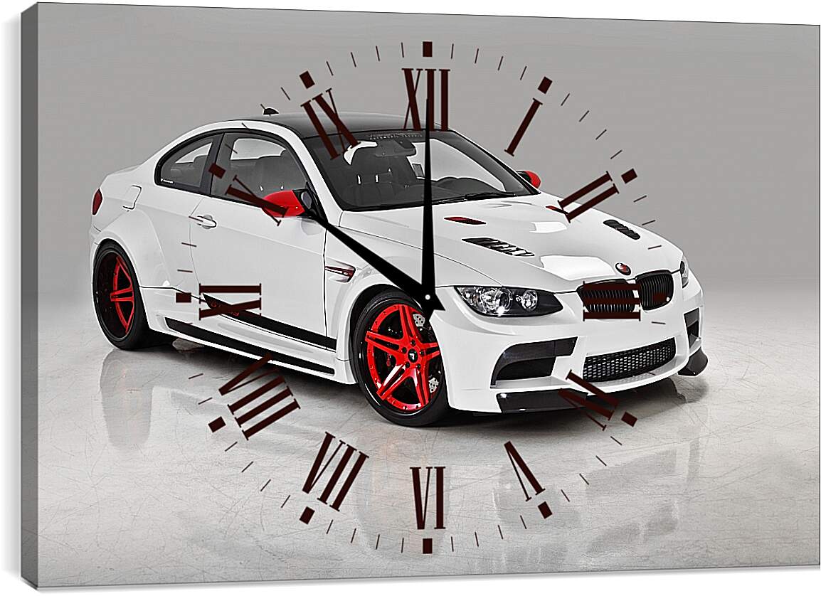 Часы картина - BMW M3 (БМВ М3) белый