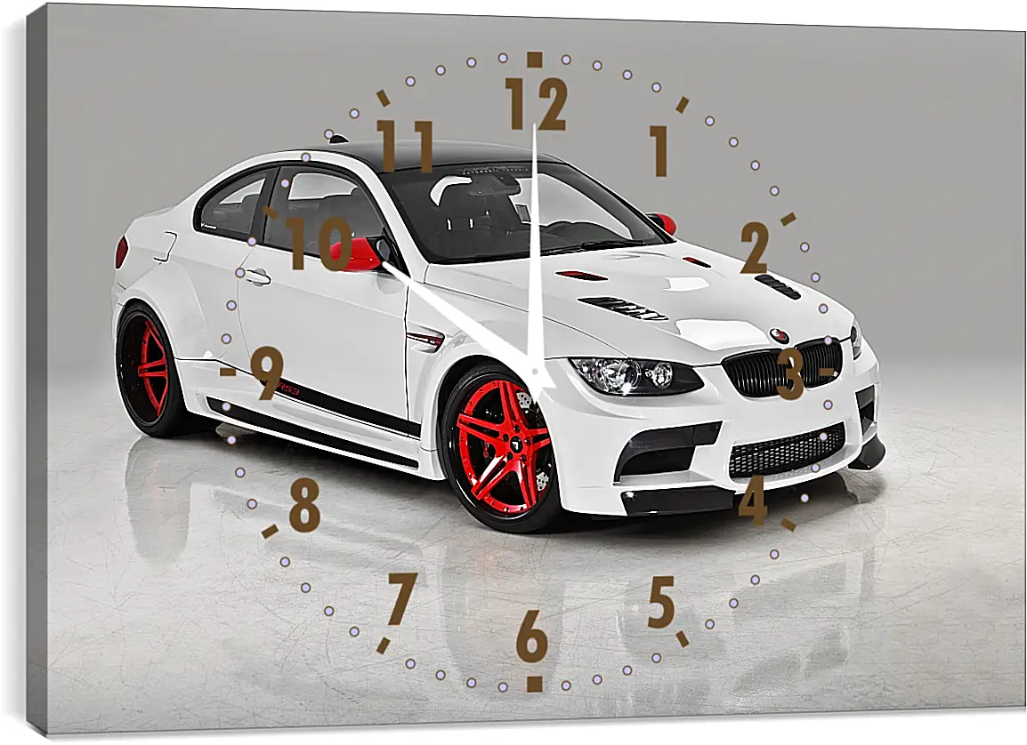 Часы картина - BMW M3 (БМВ М3) белый