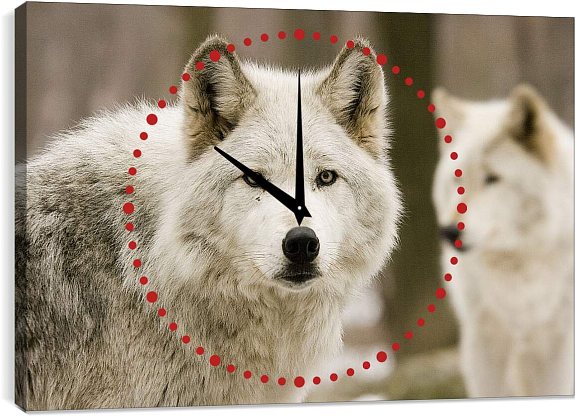 Часы картина - Волки