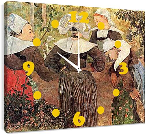 Часы картина - Der Tanz der vier Bretoninnen. Поль Гоген