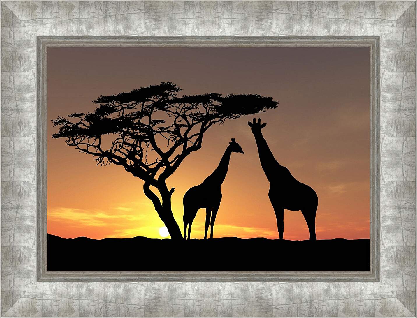 Картина в раме - Жирафы
