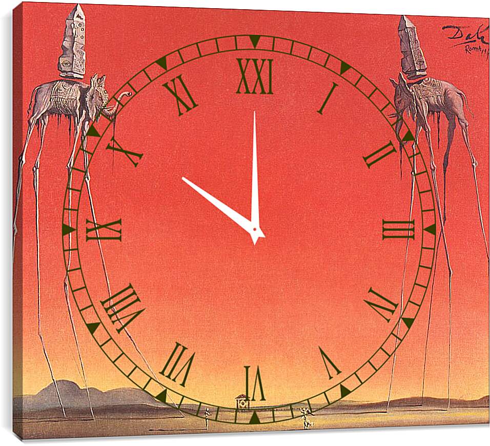 Часы картина - Слоны. Сальвадор Дали