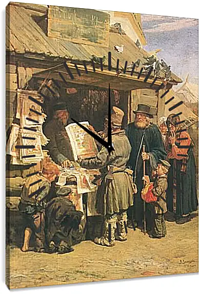 Часы картина - Книжная лавка. Виктор Васнецов