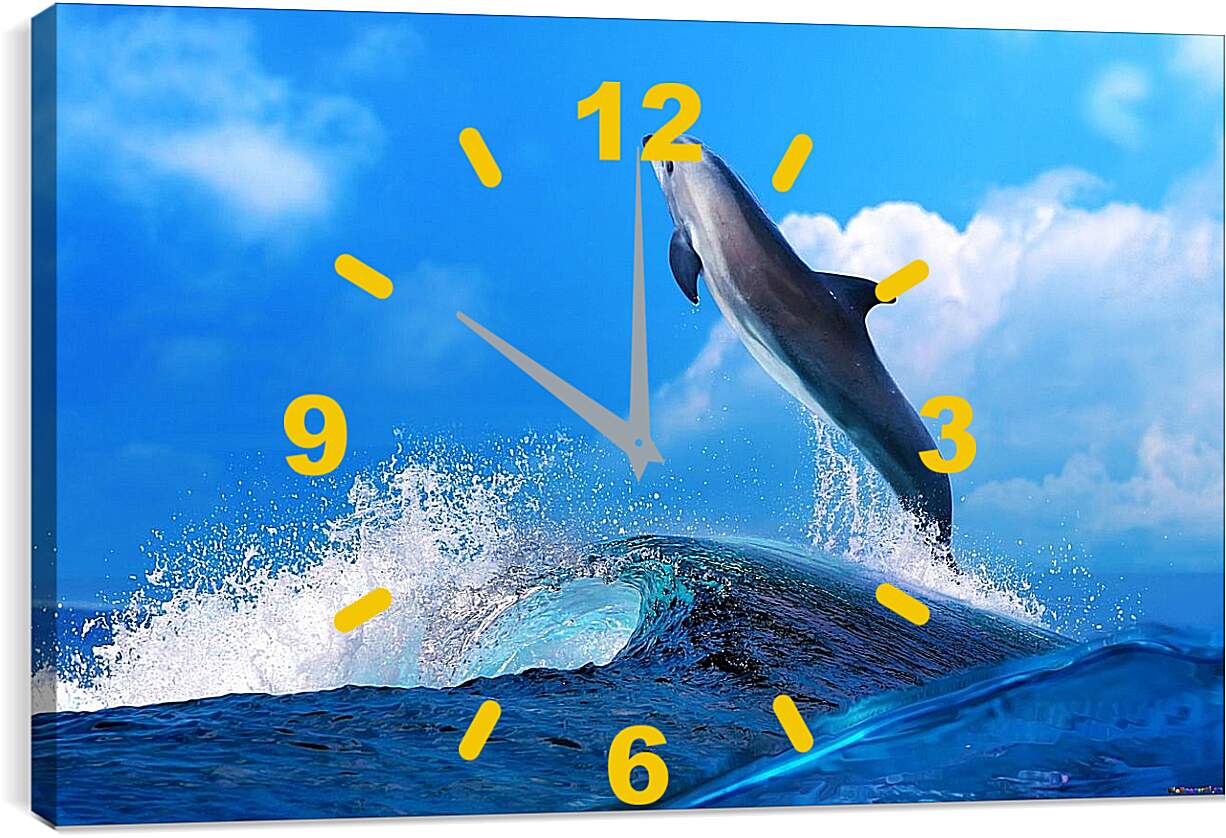 Часы картина - Дельфин