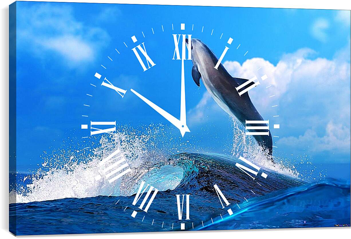Часы картина - Дельфин