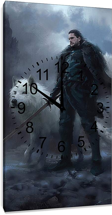 Часы картина - Джон Сноу и лютоволк Призрак