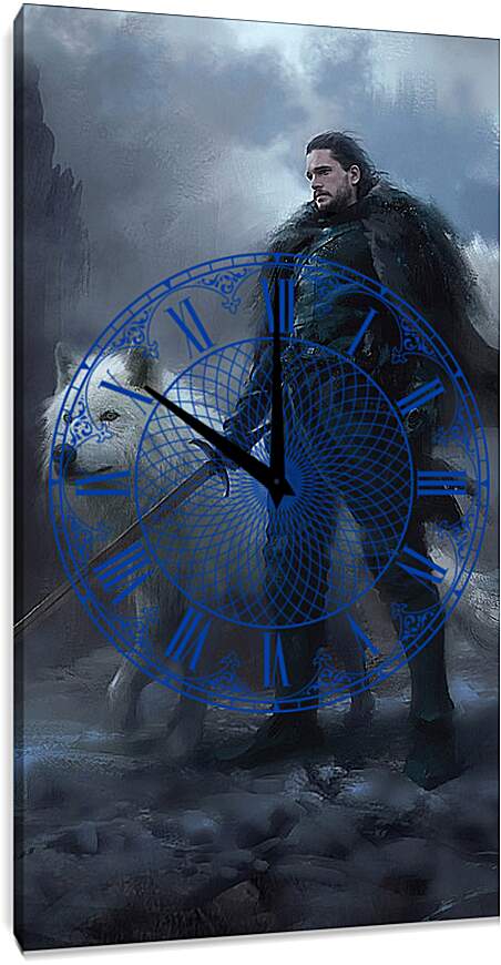 Часы картина - Джон Сноу и лютоволк Призрак