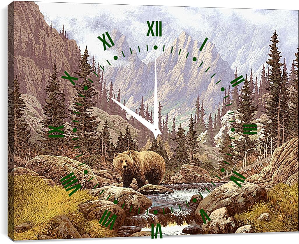 Часы картина - Медведь