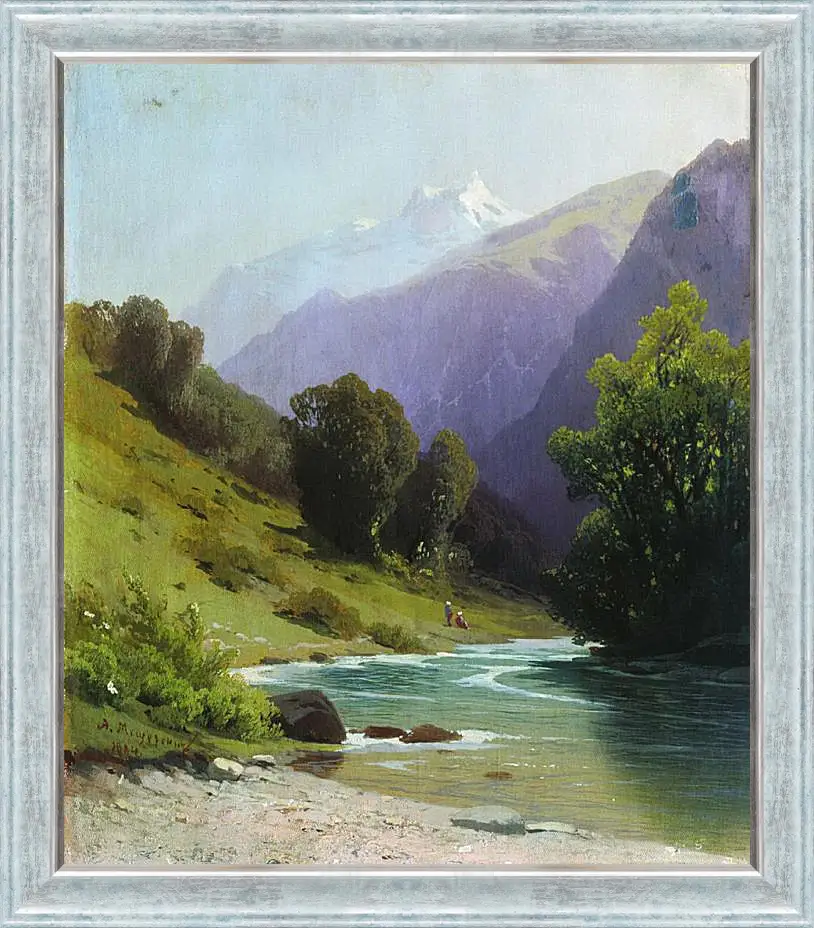 Картина в раме - Горный пейзаж. Мещерский Арсений