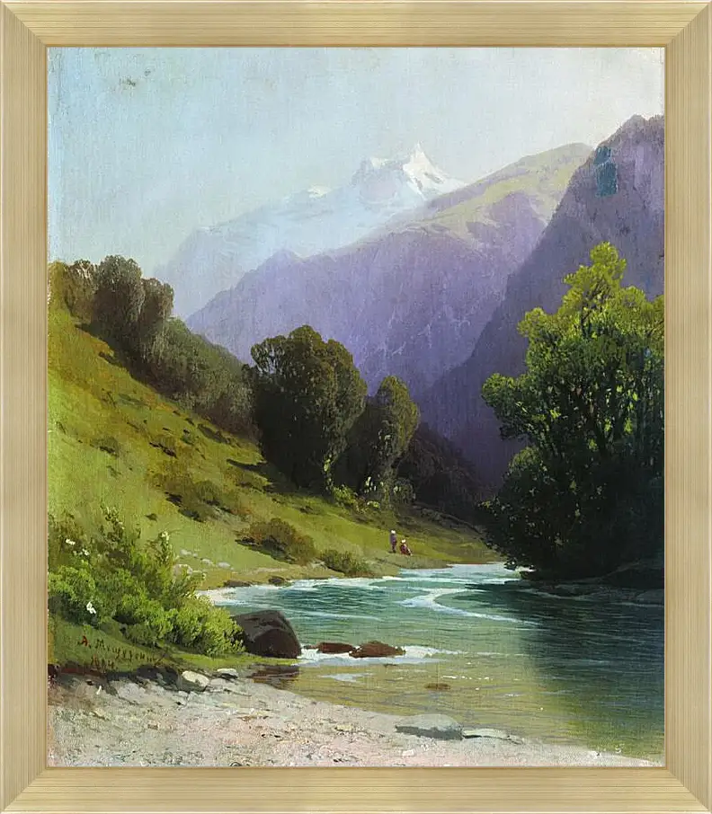 Картина в раме - Горный пейзаж. Мещерский Арсений