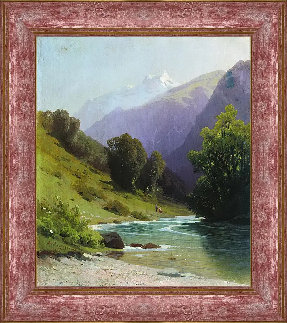 Картина в раме - Горный пейзаж. Мещерский Арсений