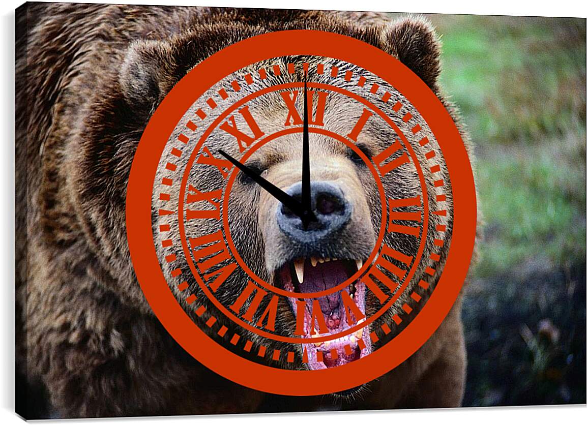Часы картина - Медведь