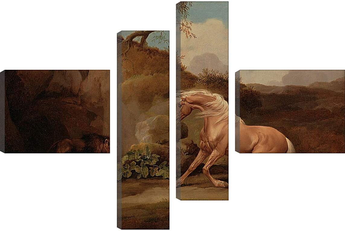 Модульная картина - Лев и лошадь