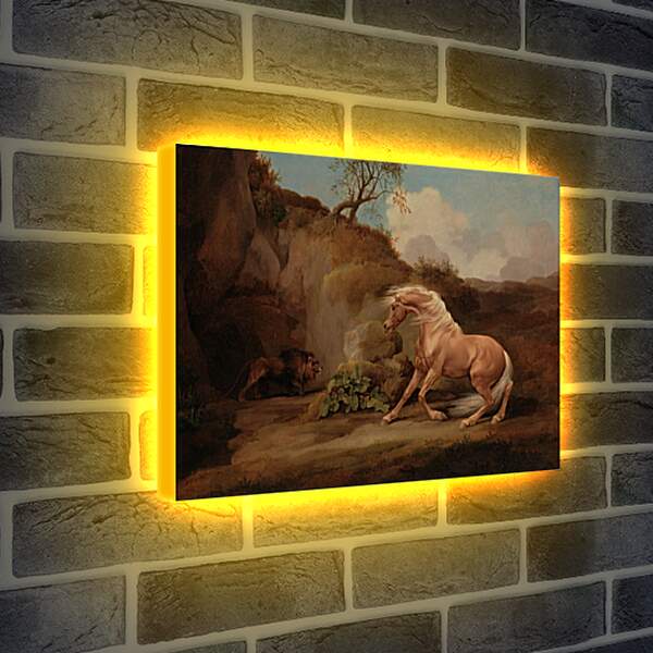 Лайтбокс световая панель - Лев и лошадь