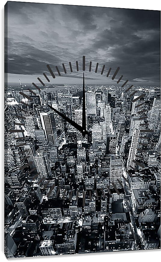 Часы картина - Город с высоты птичьего полета
