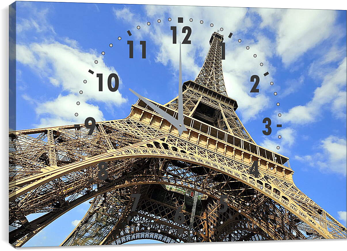 Часы картина - Эйфелева башня на фоне неба