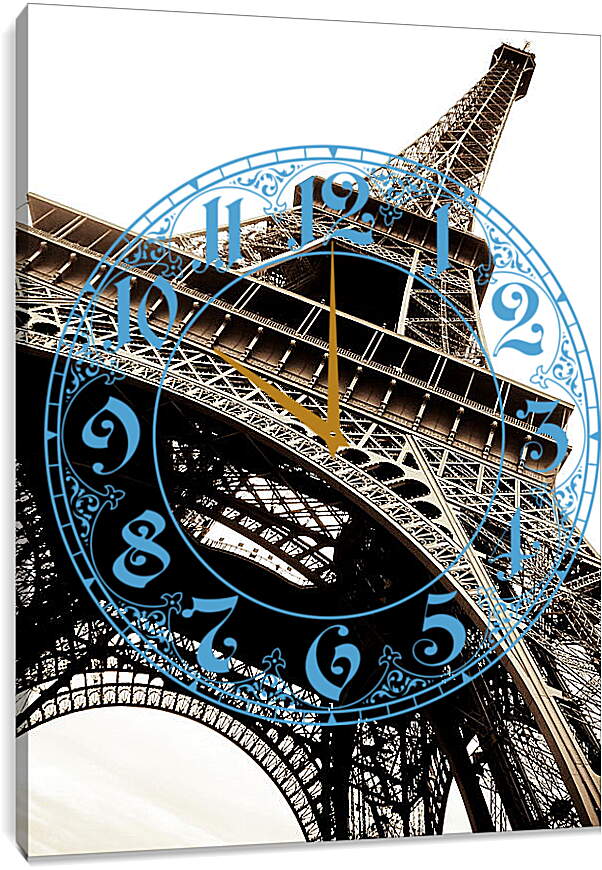 Часы картина - Париж Эйфелева башня
