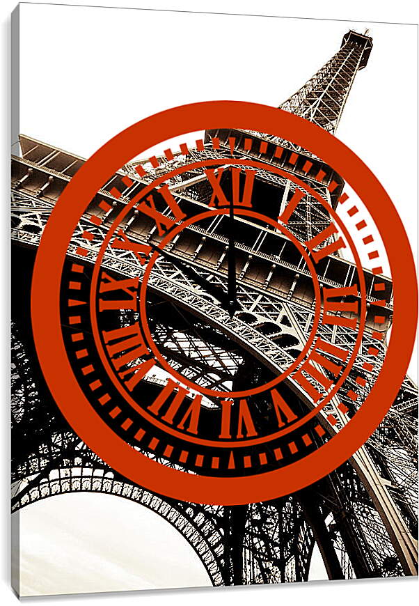 Часы картина - Париж Эйфелева башня
