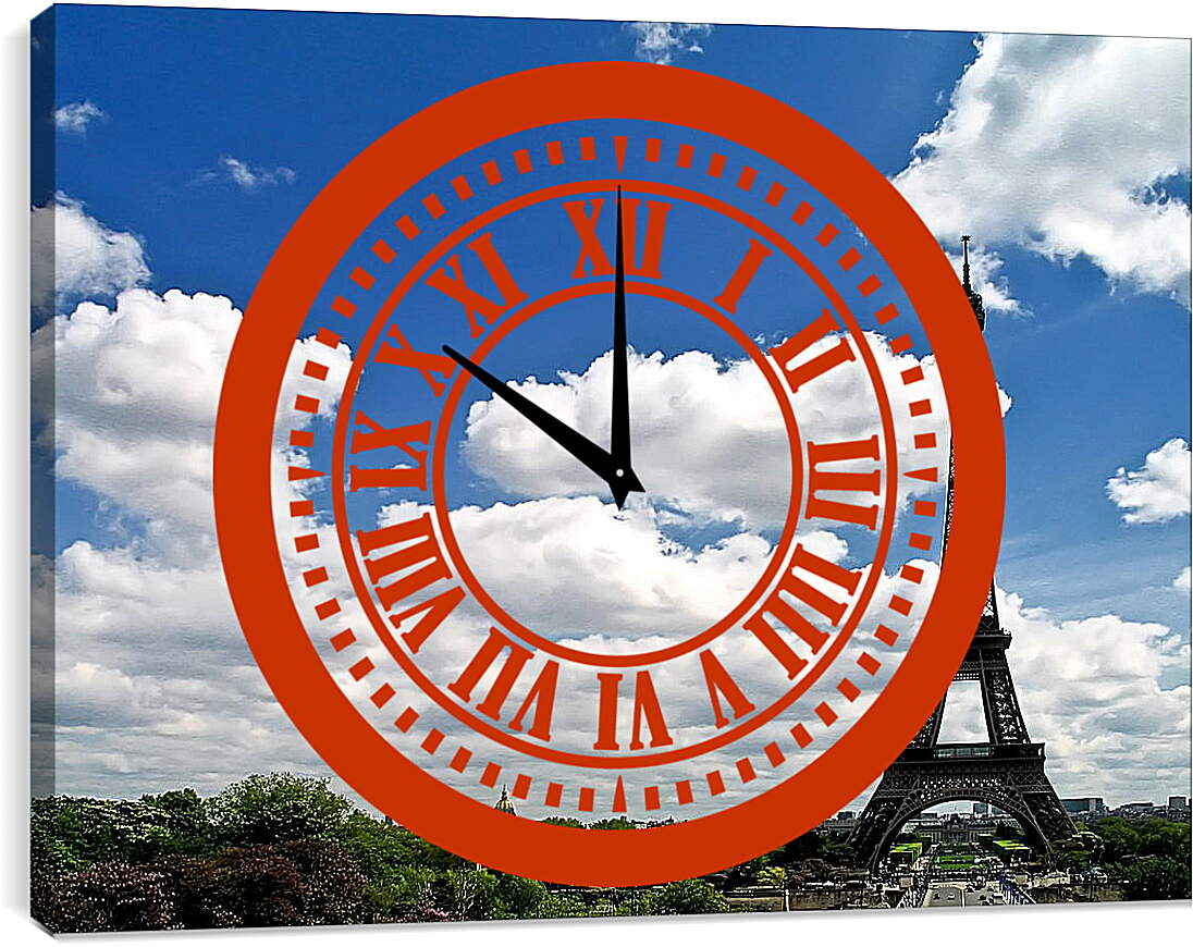 Часы картина - Эйфелева башня
