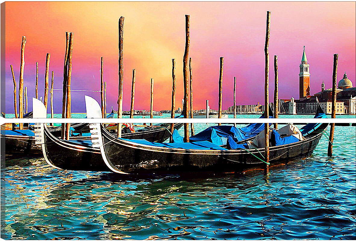 Модульная картина - Венецианские гондолы