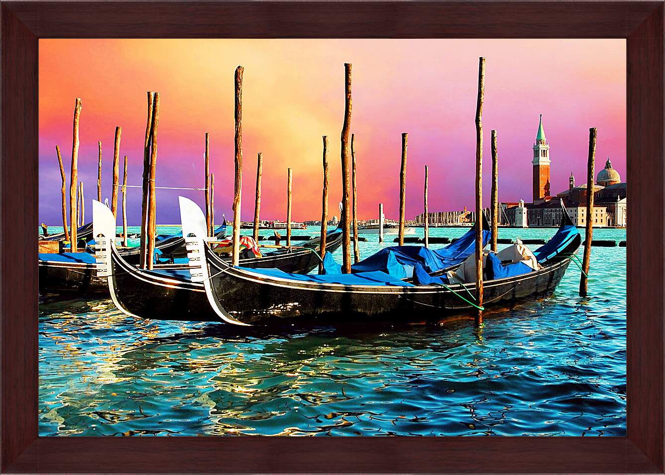 Картина в раме - Венецианские гондолы