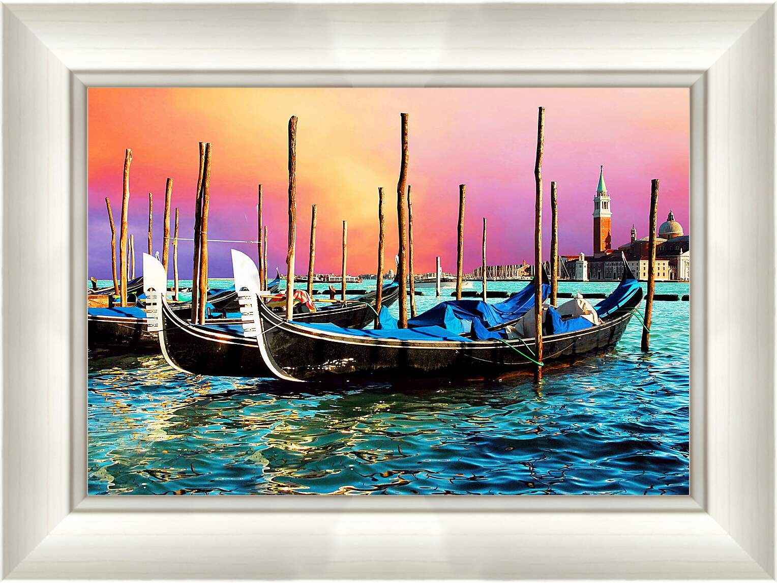Картина в раме - Венецианские гондолы