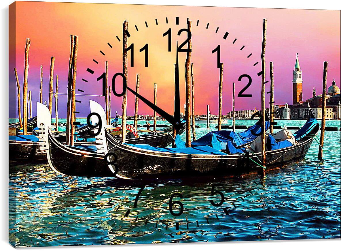 Часы картина - Венецианские гондолы