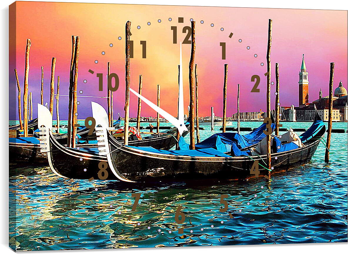 Часы картина - Венецианские гондолы